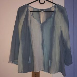 Aerie Flowy Blue Blouse